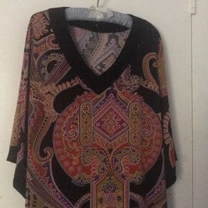 Multi-colored pattern shift dress